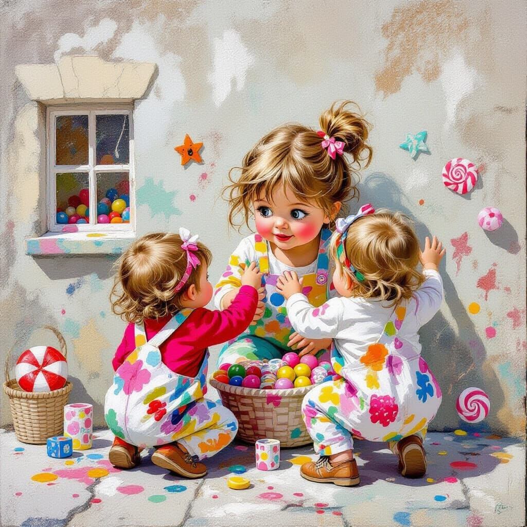 Toddlers Create Graffiti Mural in Children's Book Style