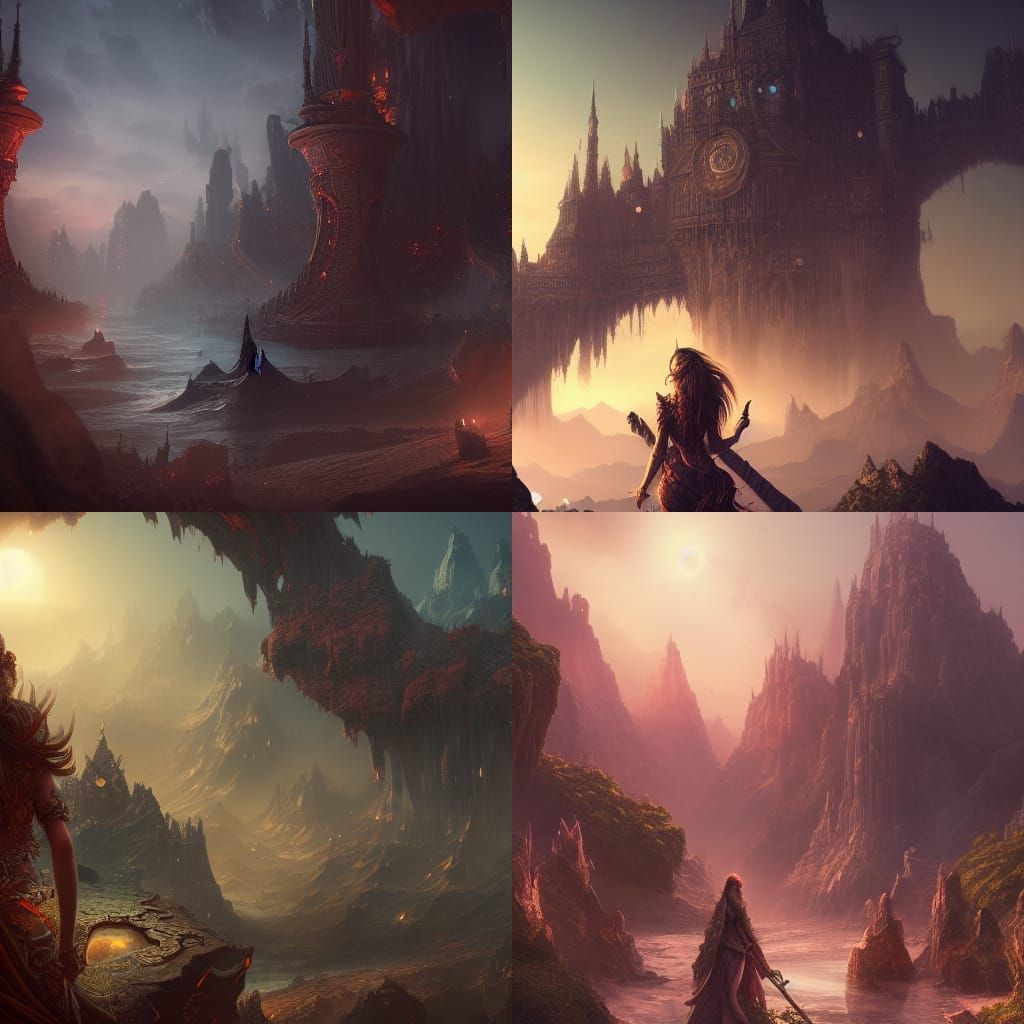 Fantastical Women in Detailed Matte Painting