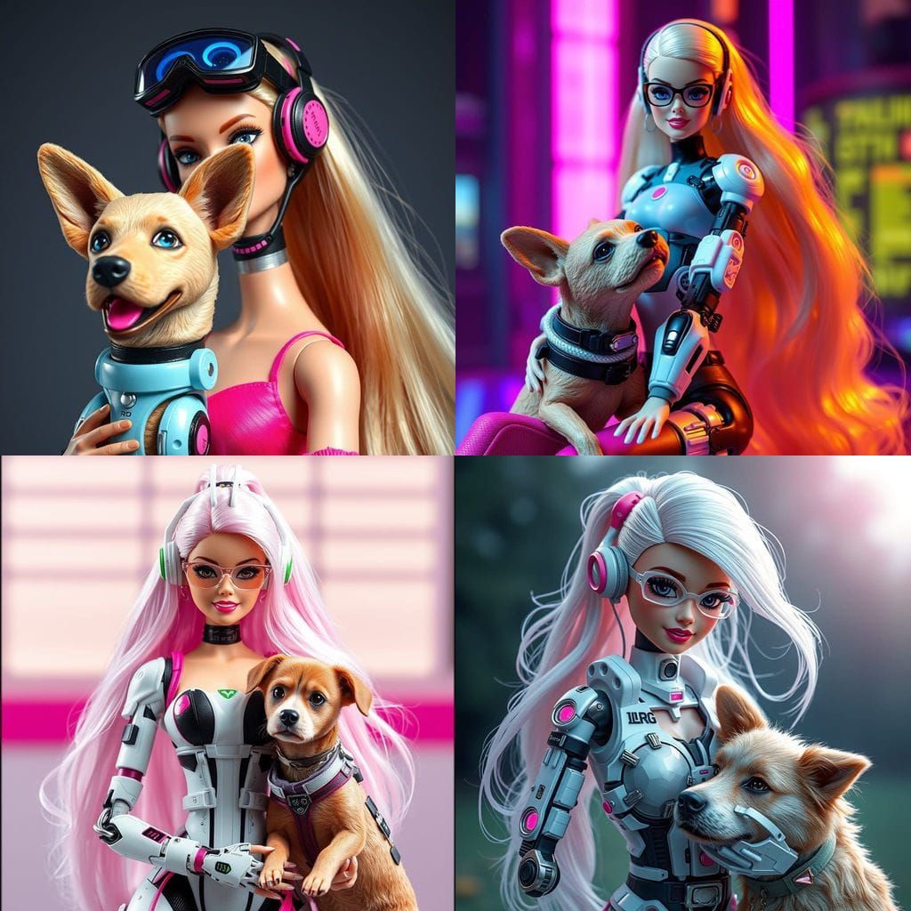 Cybernetic Barbie Battles Through the City with Her Loyal Ca...