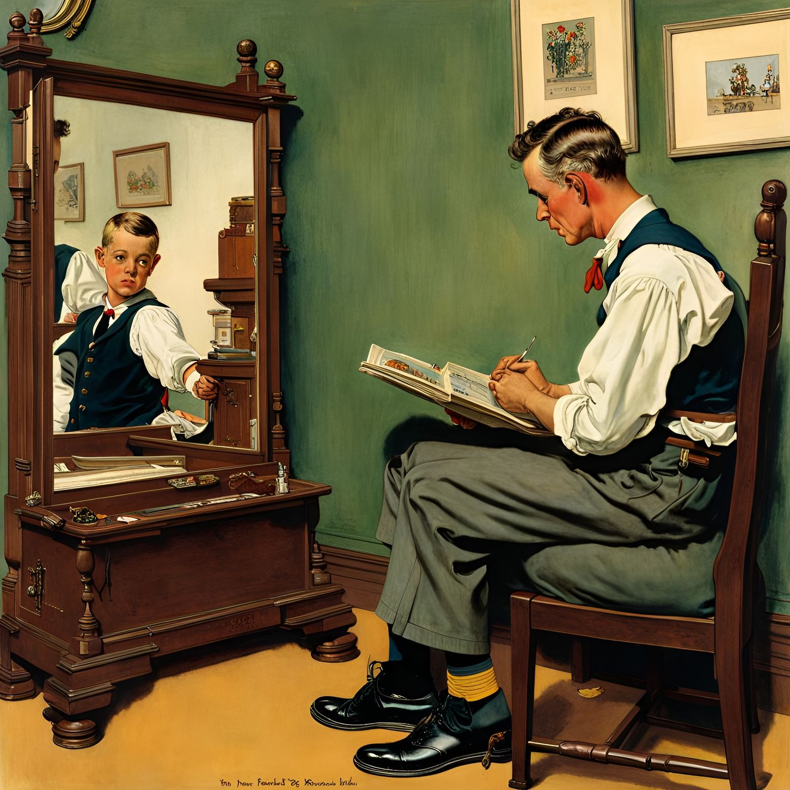 Nostalgic Reflection: A Rockwell-esque Scene