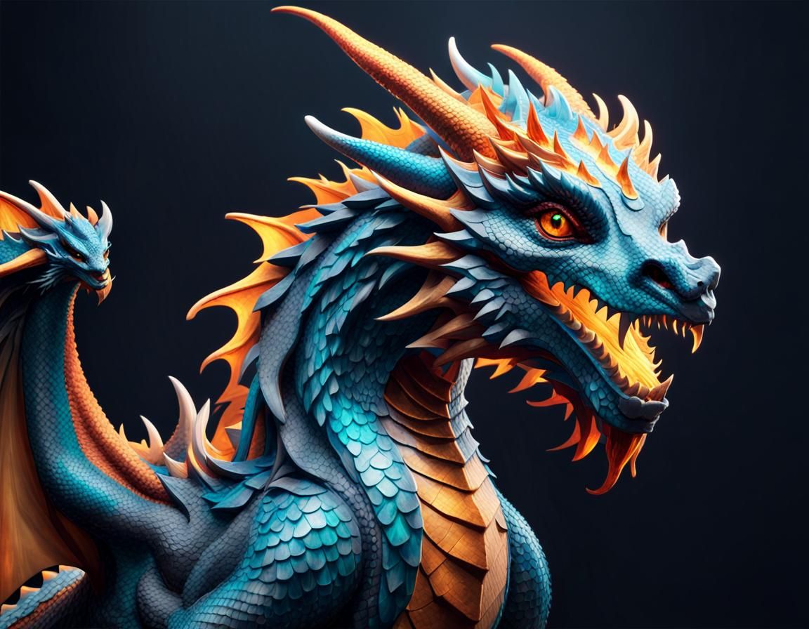 Majestic Mythical Dragon with Fiery Breath