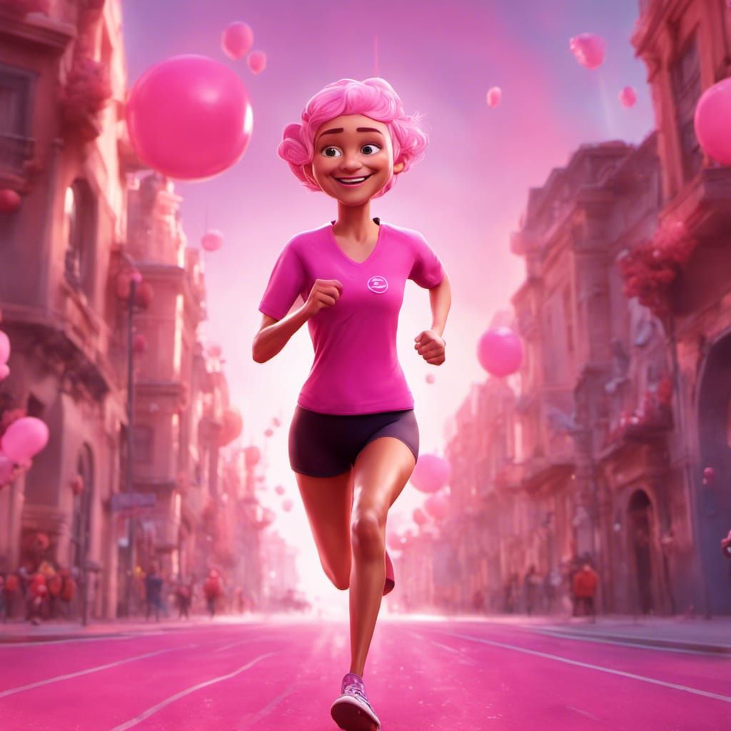 Woman's Cancer Awareness Race: Pixar-Style 3D Art