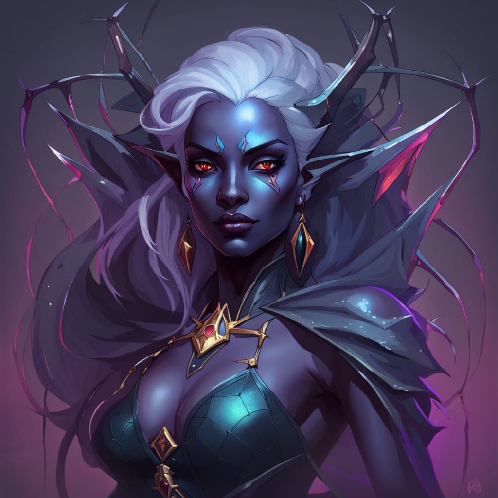 Drow Spider Queen Portrait in 8K Resolution