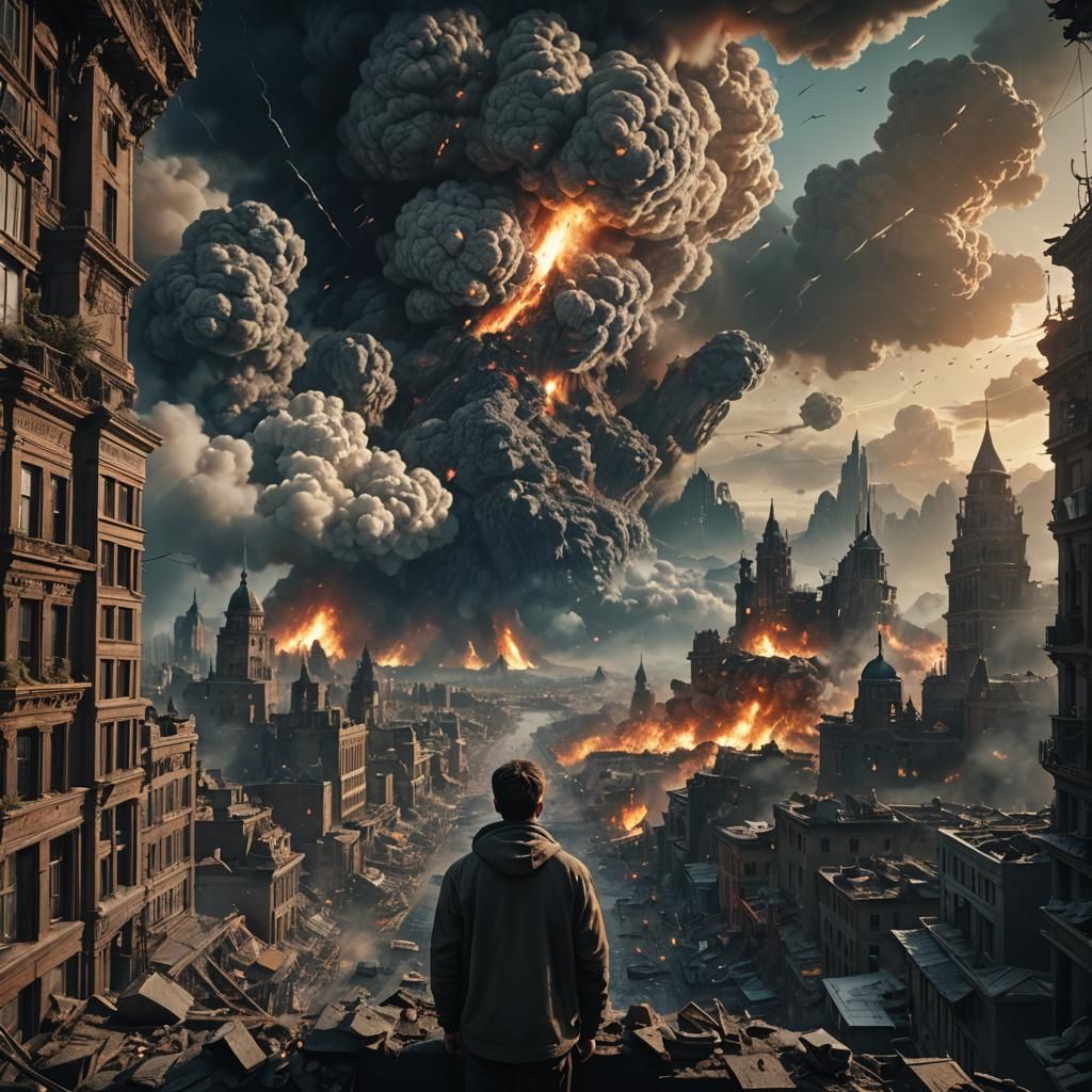 Dramatic Figure Watches World's End: Digital Matte Painting
