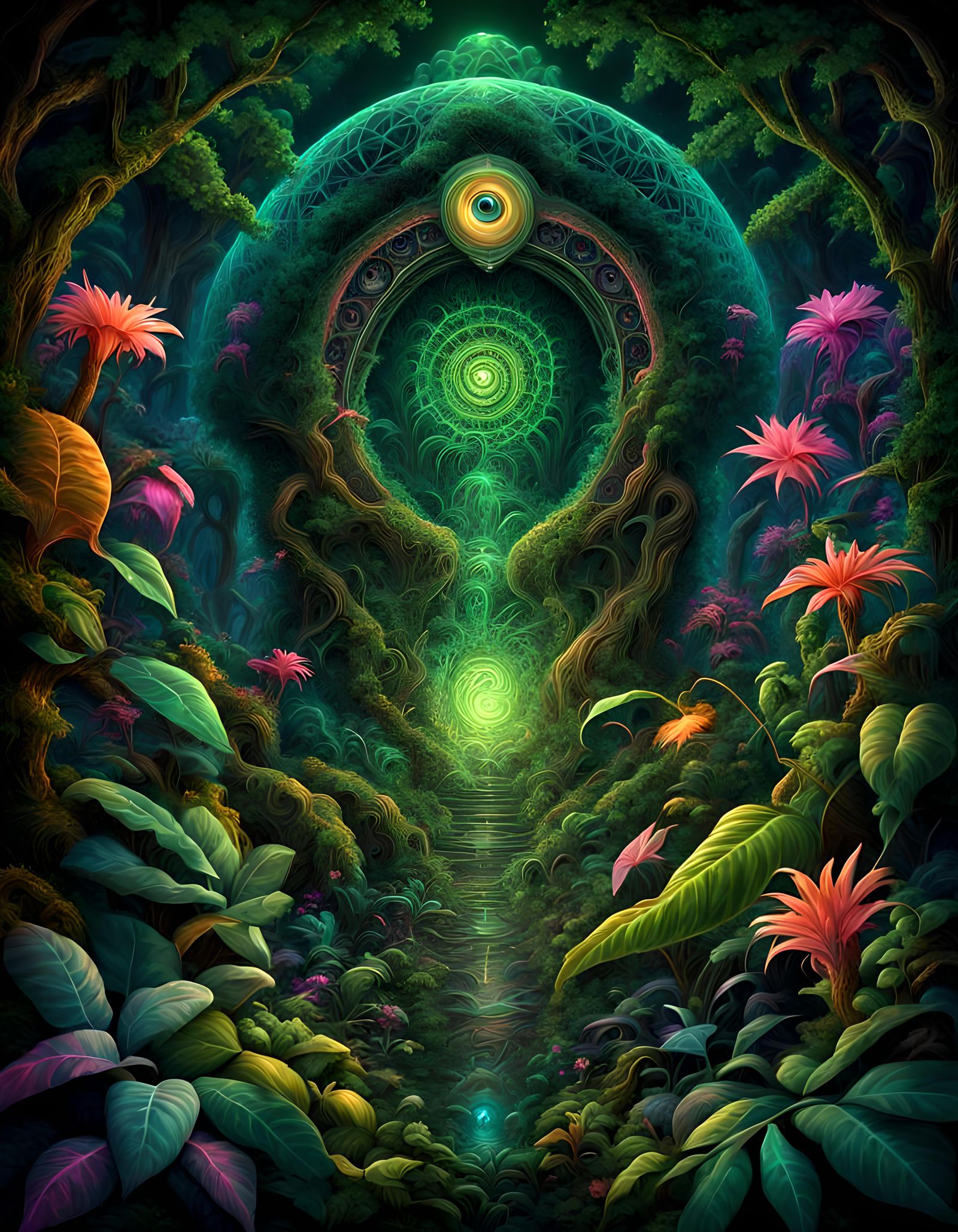 Psychedelic Jungle: 3D Fantasy Goblincore Art