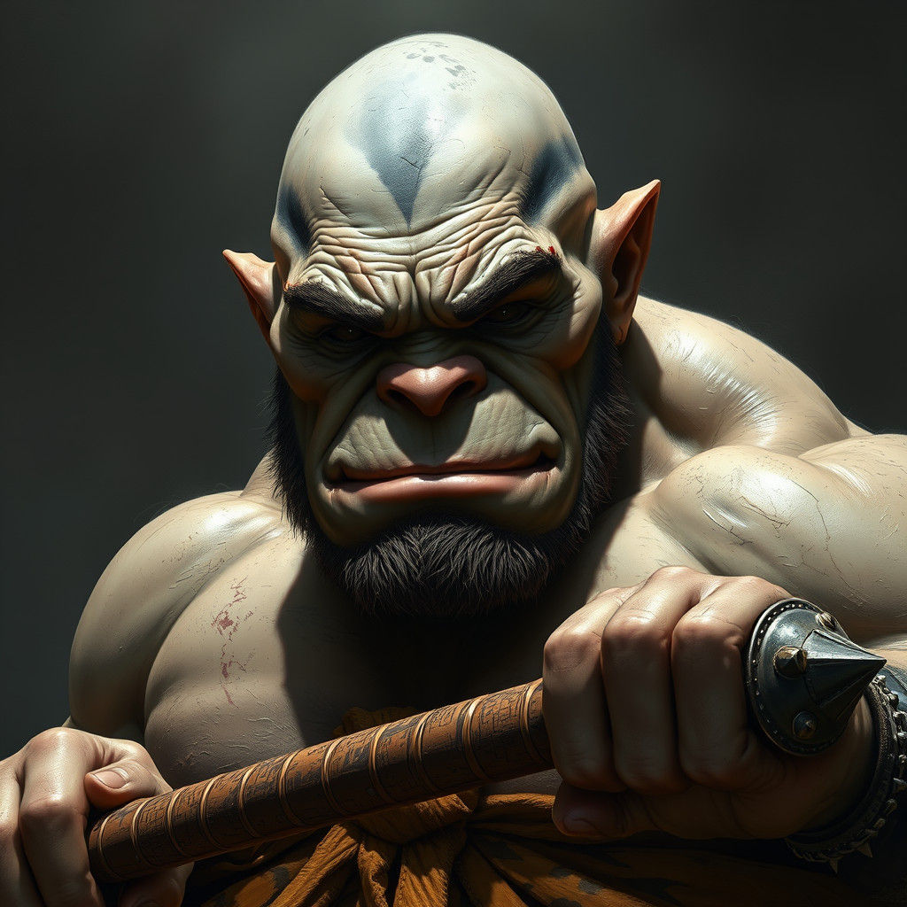 Battle Scarred Ogre with Spiked Club