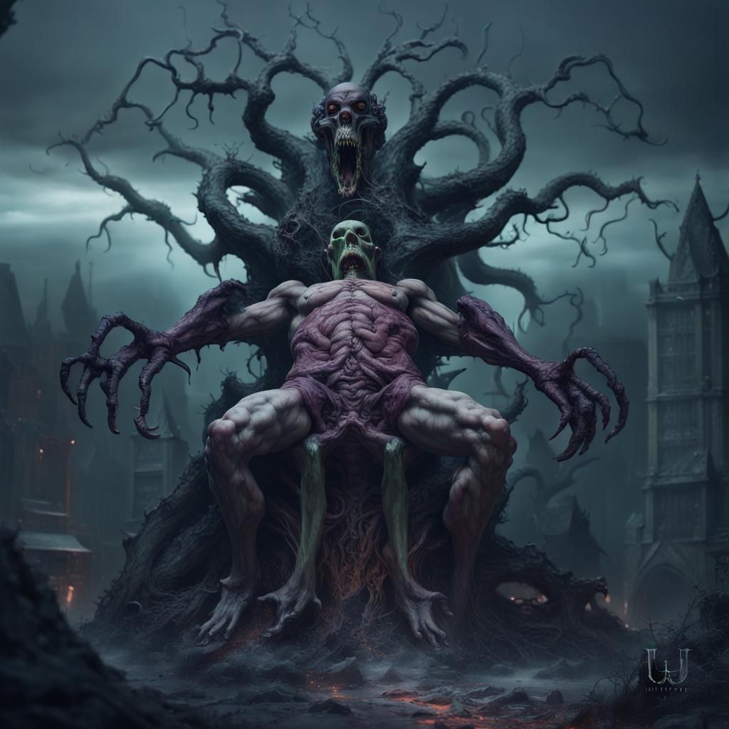 Eldritch Abomination: Conjoined Mutant in Detailed Digital A...