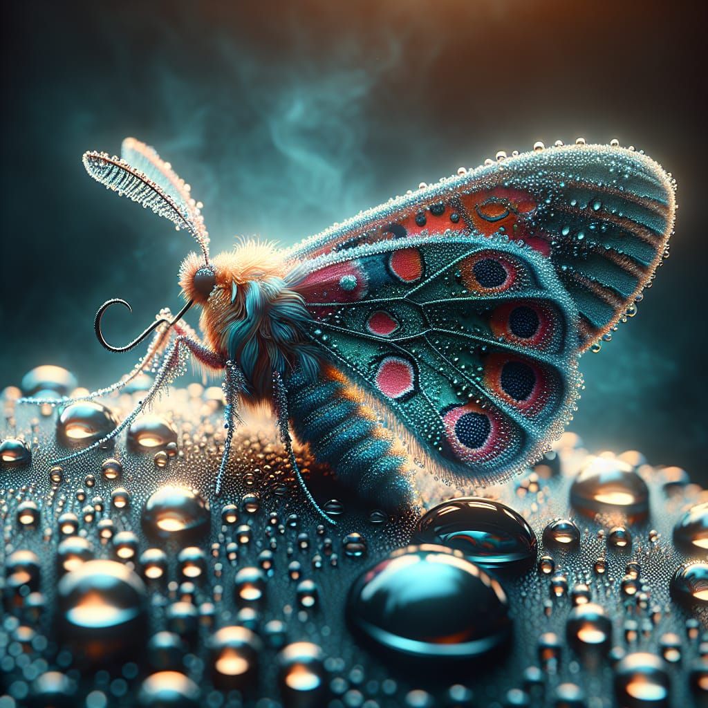 Moth Macro in Dreamy, Shimmering Light