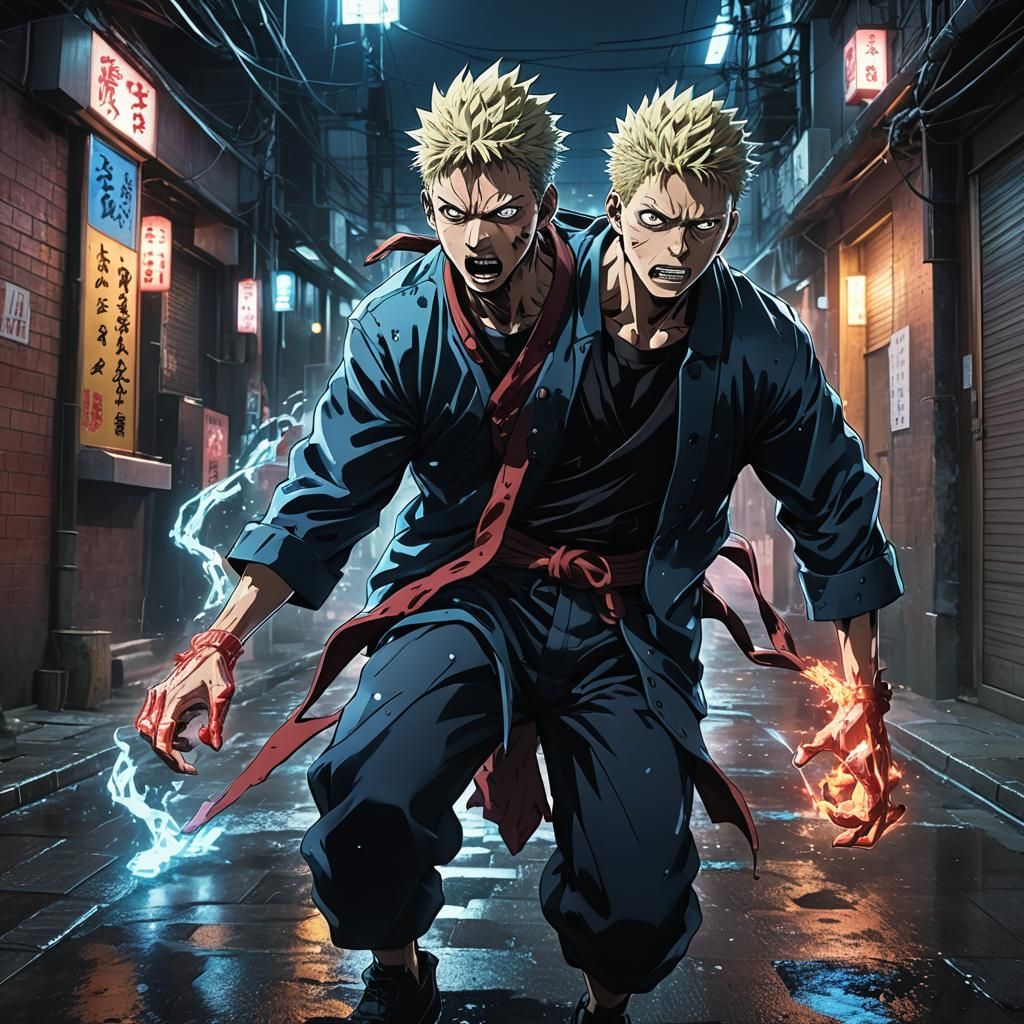 Yuji Itadori Battles Cursed Spirit: Anime Concept Art