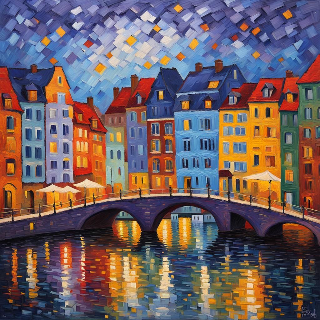 Anderlecht: Neo-Impressionist Expressionist Oil Painting