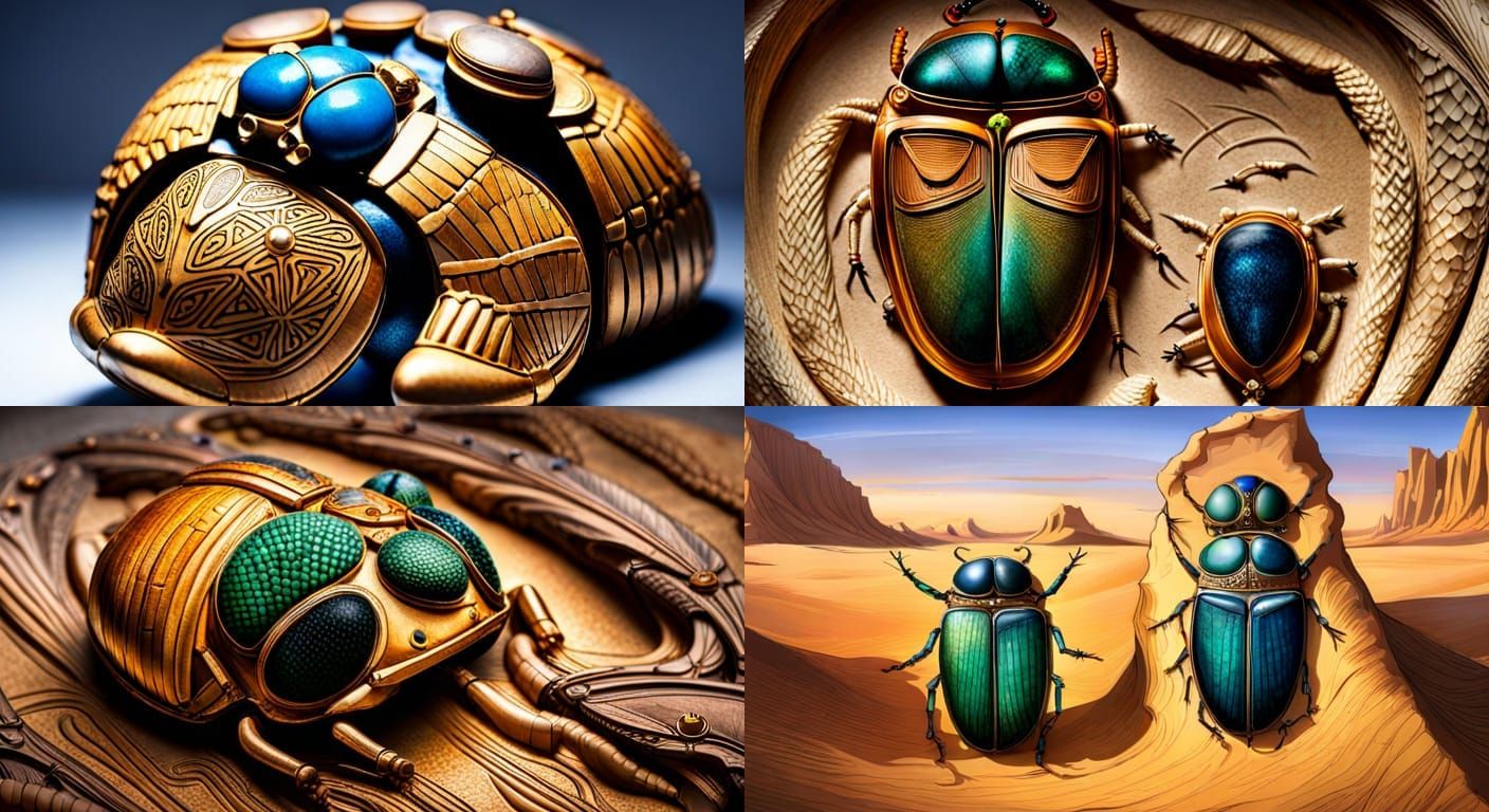 Jeweled Scarab Beetle in Mummy Tomb