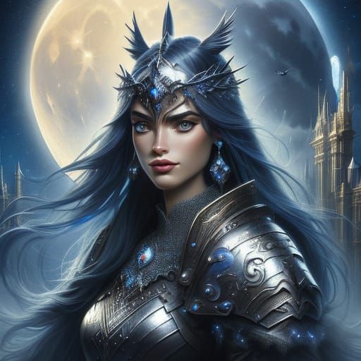 Ethereal Knight in Moonlit Solitude