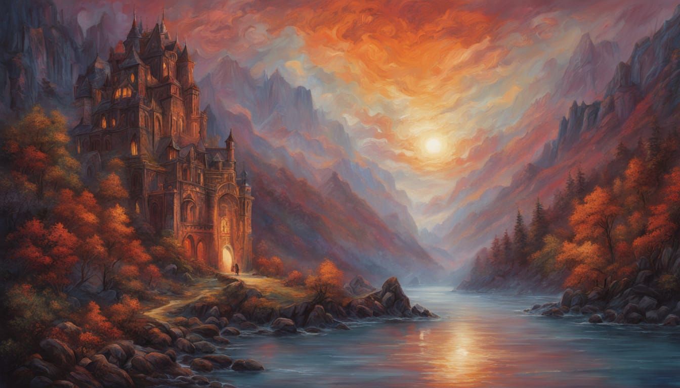 Gothic Vampire Queen in Decaying Throne Room