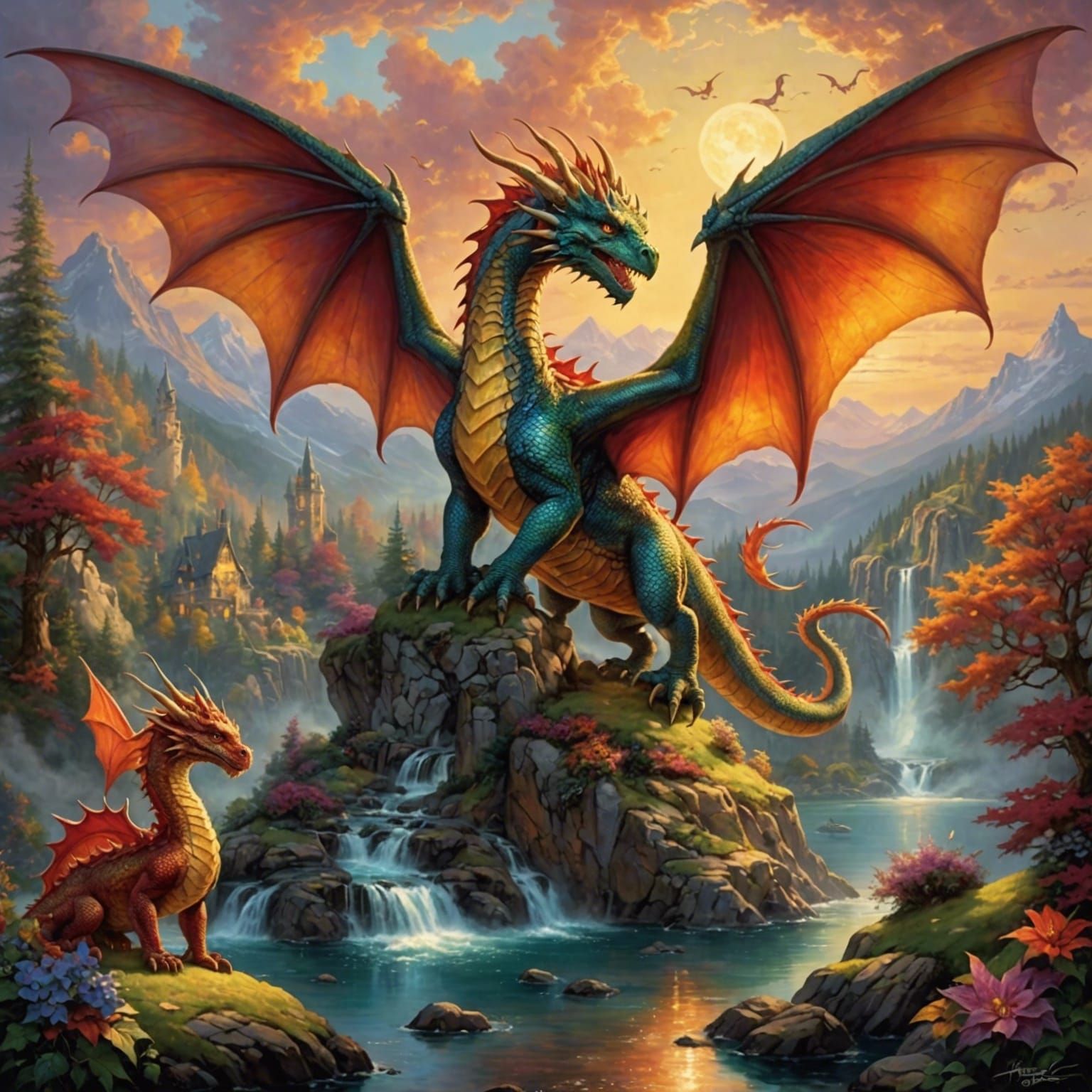 Dragons and Fairies in Warm Cosmic Colors