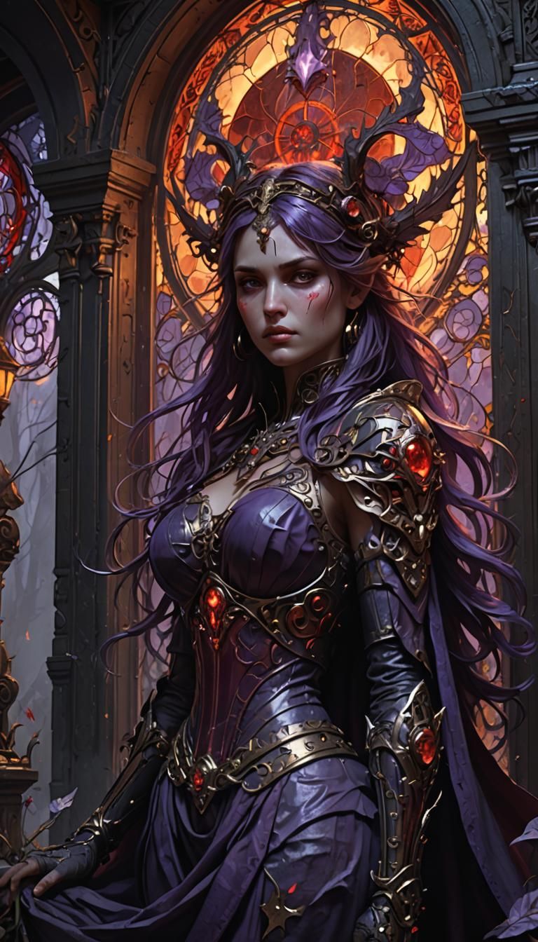 Dark Fantasy Demon Princess by Alphonse Mucha