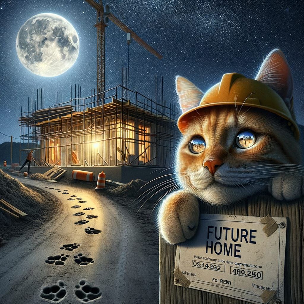 Orange Cat Contemplates Bittersweet Accomplishment Under Ful...