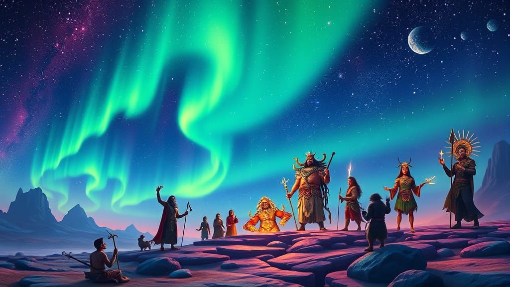 Cosmic Celebration of Gods and Tricksters