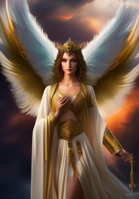 Angelic Figure in Divine Light, Fantasy Concept Art