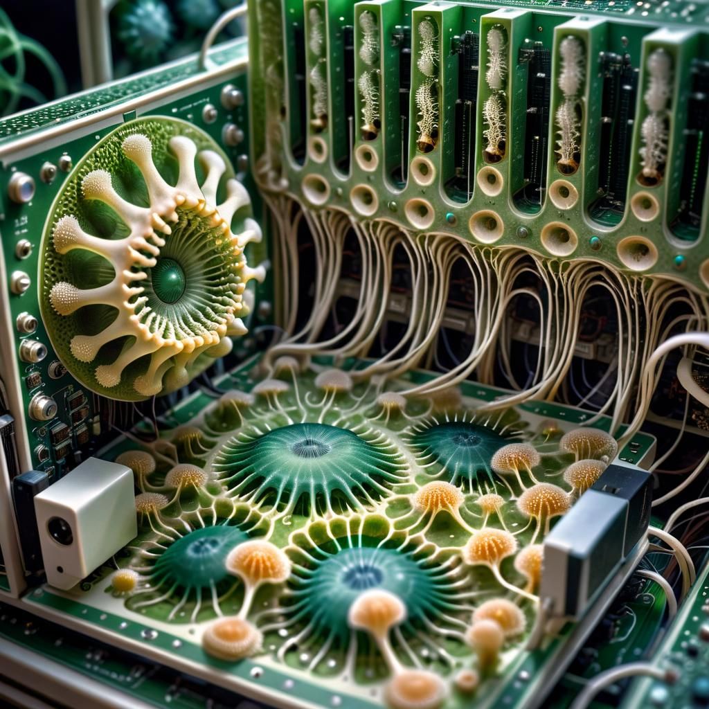 Radiolaria in Alien Organic Computer Circuitry