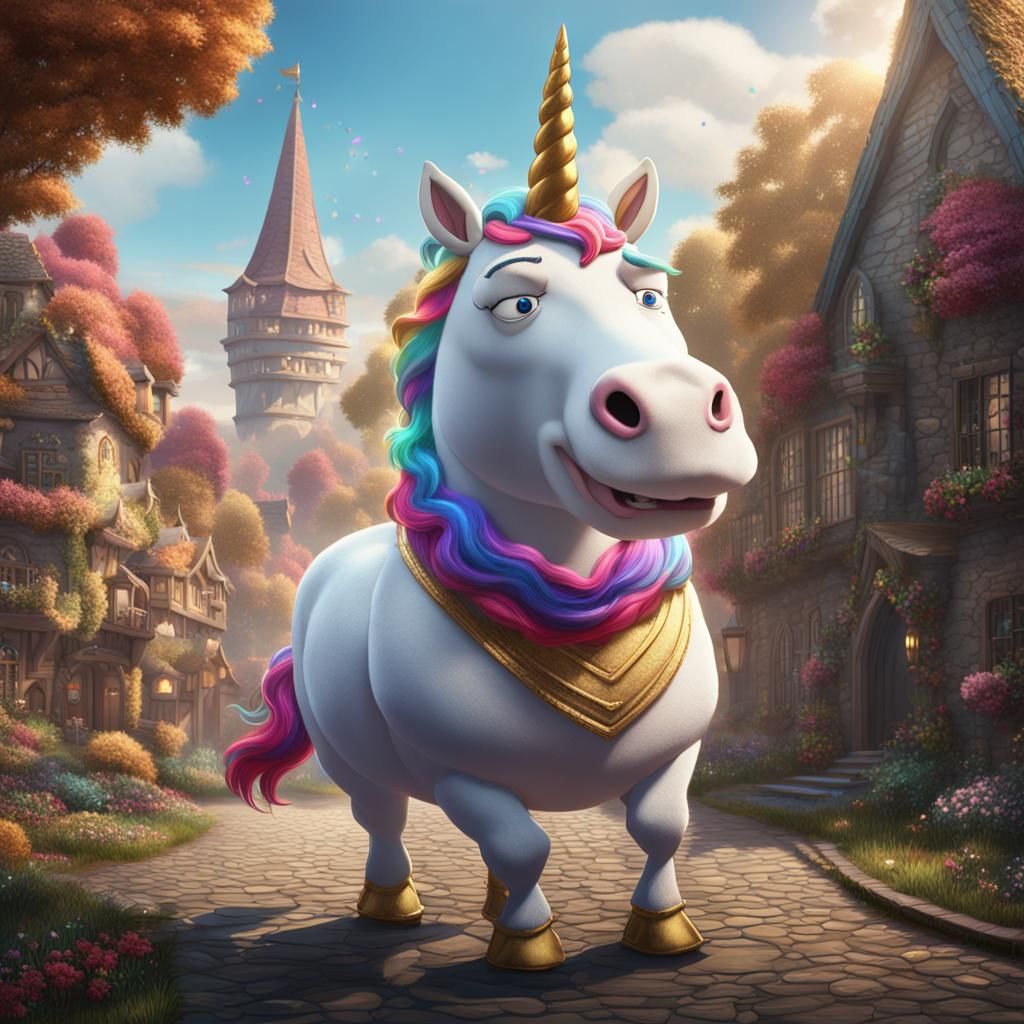 Peter Griffin as Unicorn: Detailed Fantasy Art