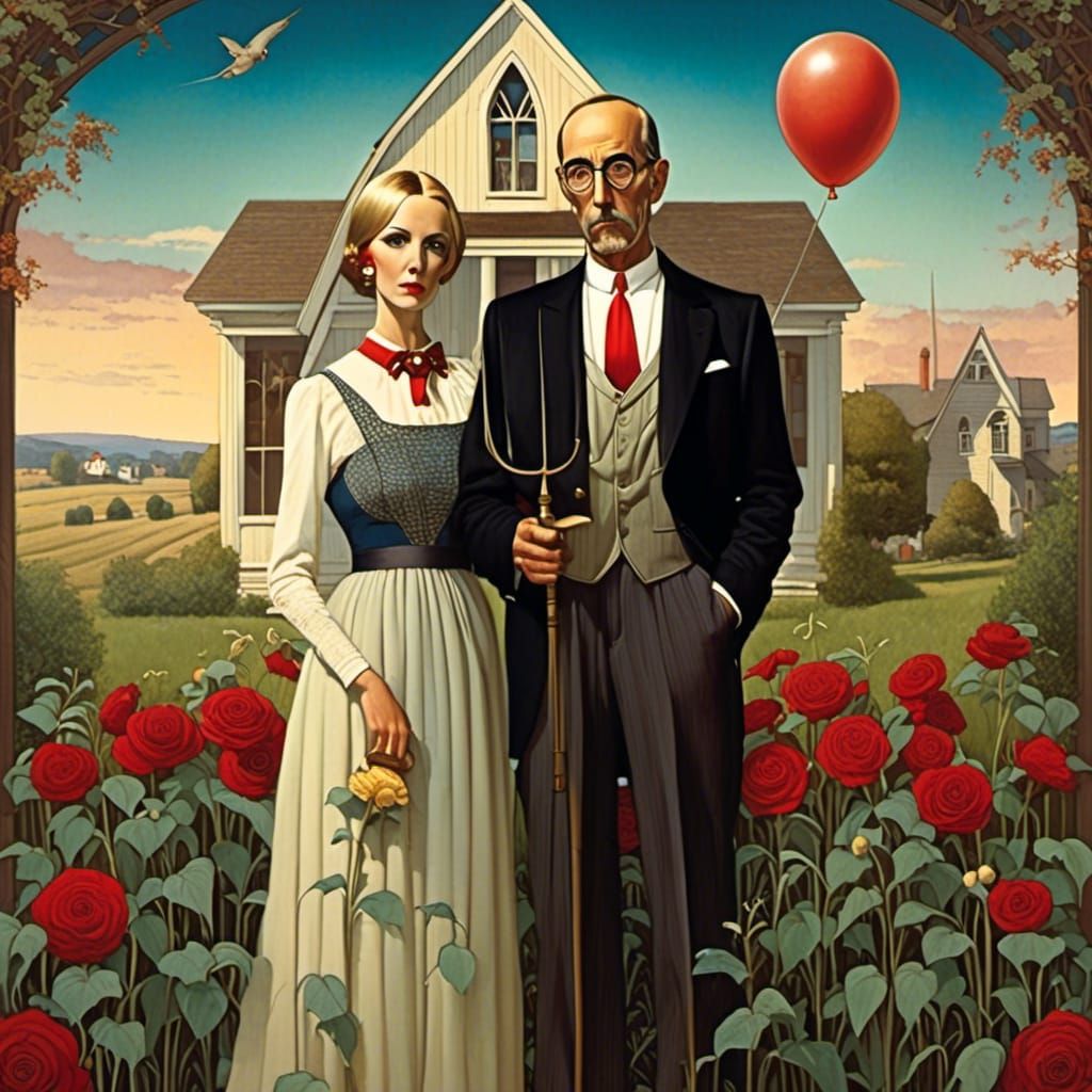 Vintage-Style American Gothic Portrait