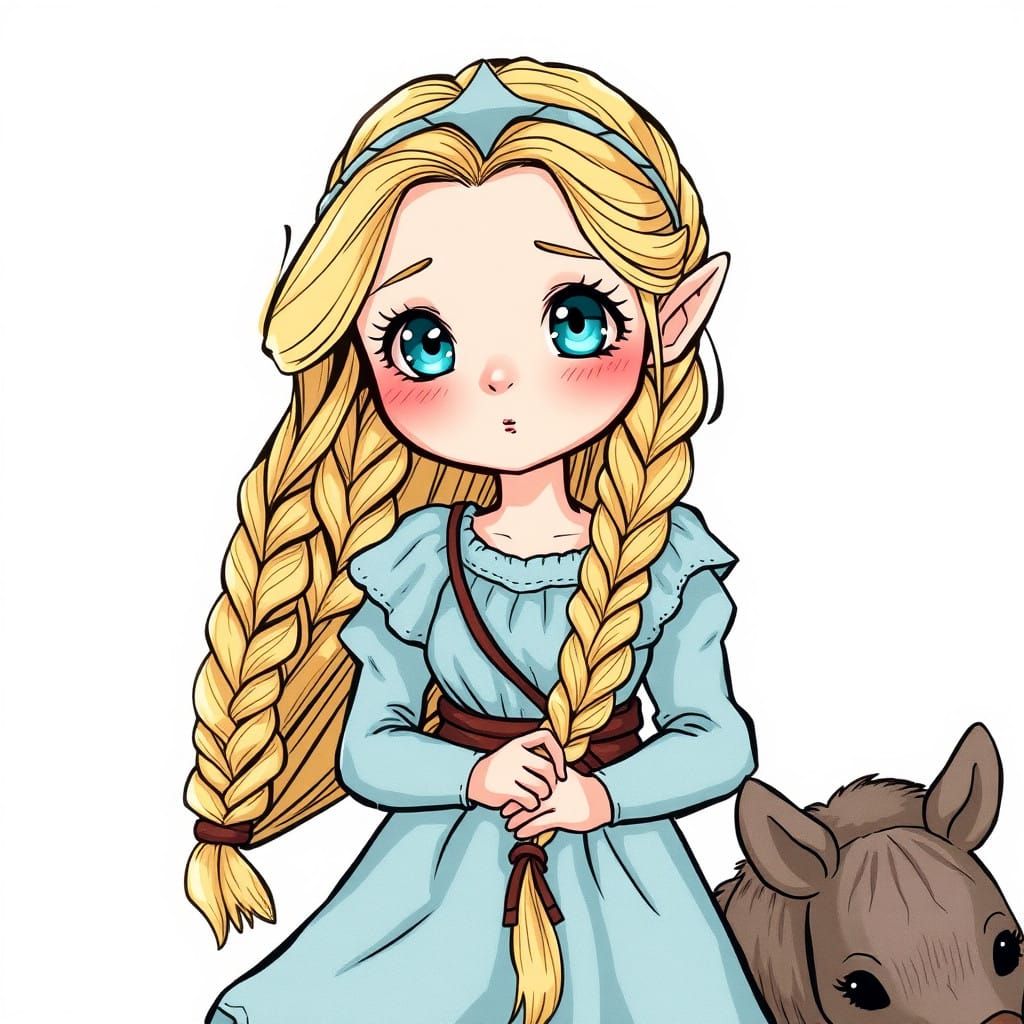 Norse Goddess Gná as Whimsical Retro Comic Character