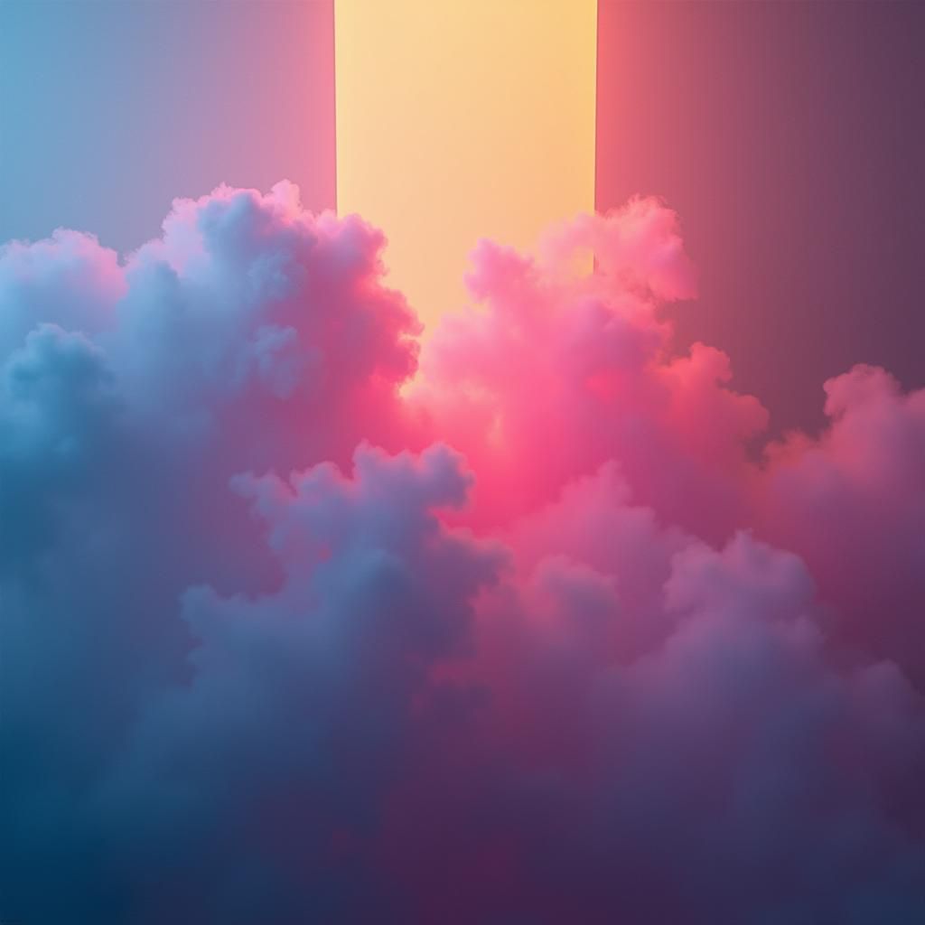 Ethereal Vape Mist in Abstract Color Field Art