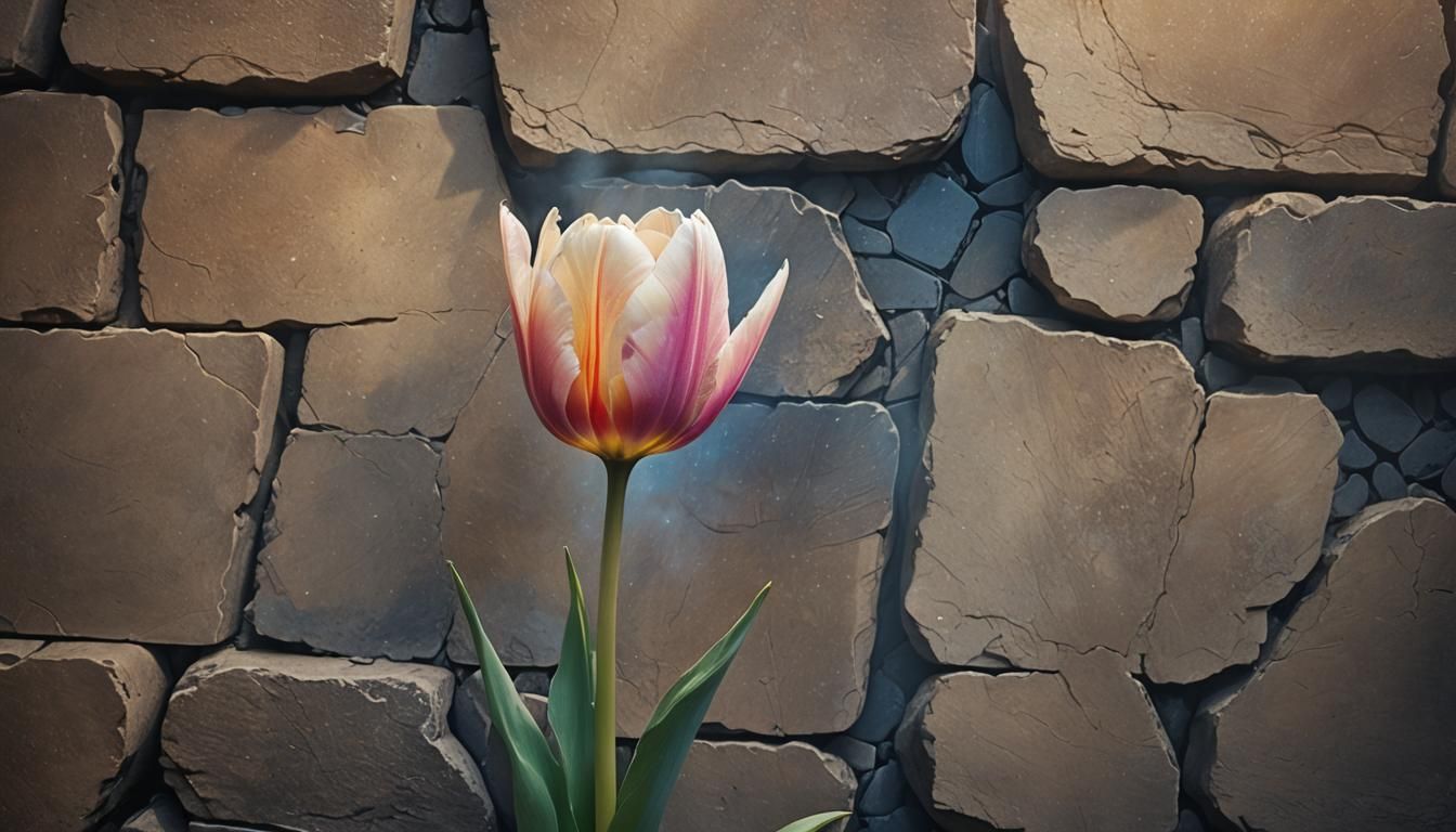Blooming Tulip Concept Art with Ethereal Glow