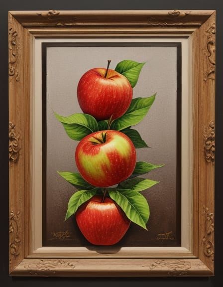 Surreal Still Life of an Apple Duplication