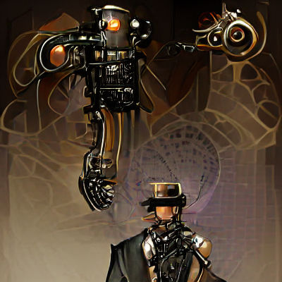 Steampunk Cyborg Full Body Portrait