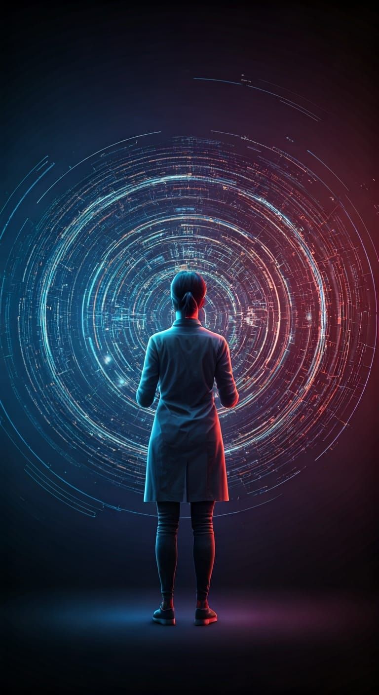 a visually striking abstract representation of concepts rela...