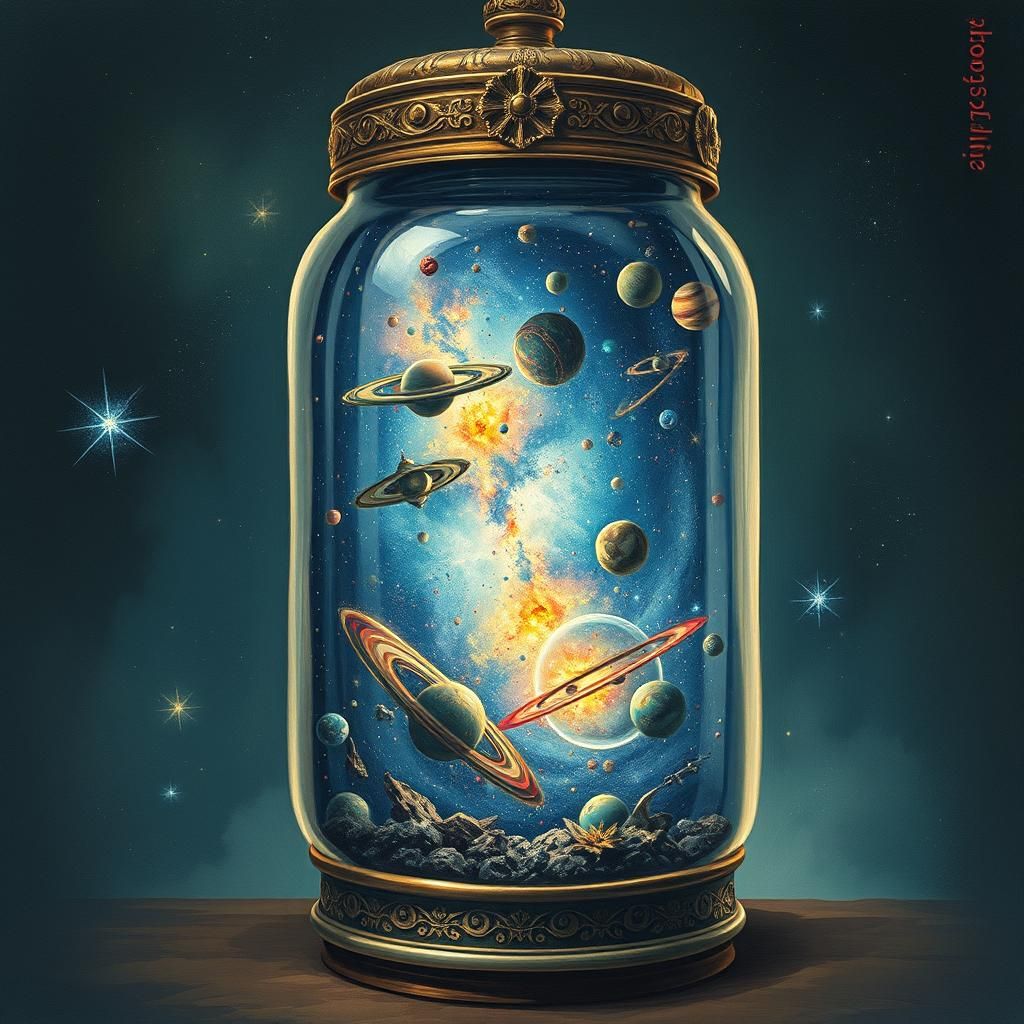 Galaxy in a Jar: Surreal Digital Art