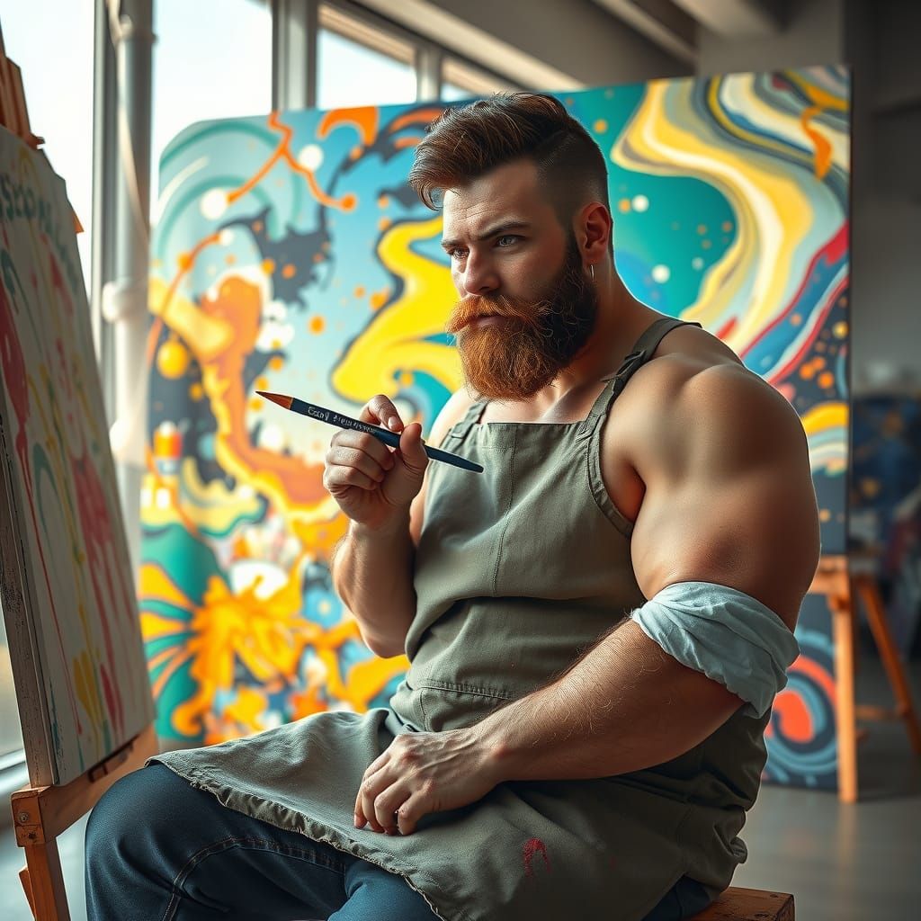 Realistic Digital Artist in Creative Flow