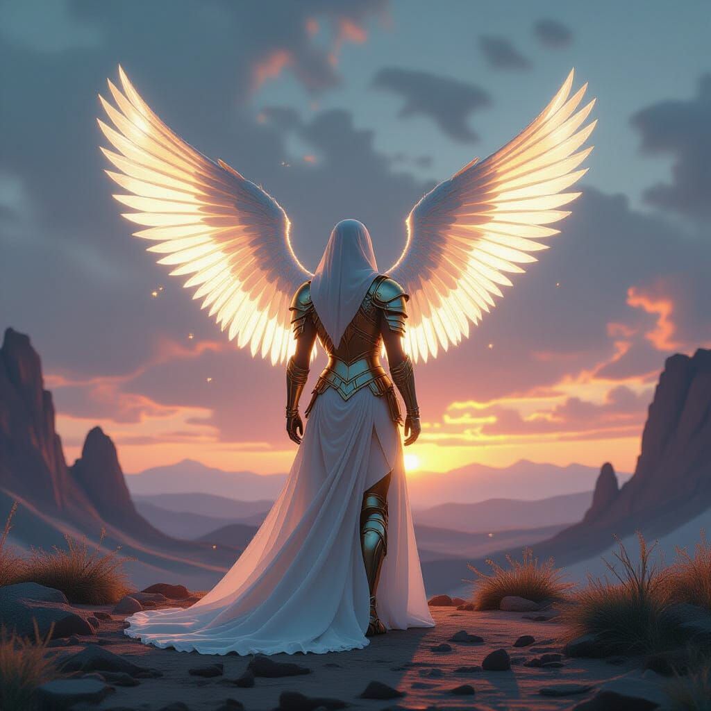 Armored Angel Embraces Stoic Virtues in a Fractured Landscap...