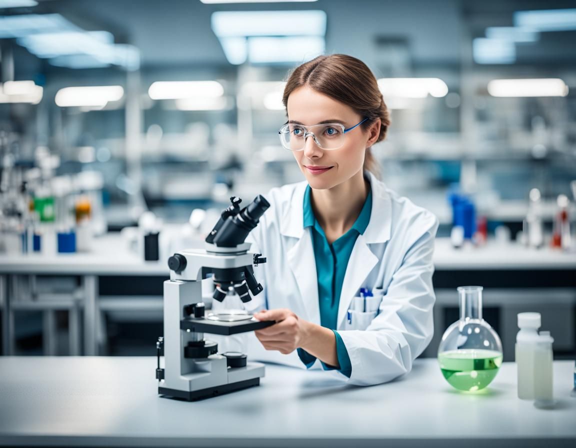 Young Scientist in Lab: Professional Photography with Bokeh