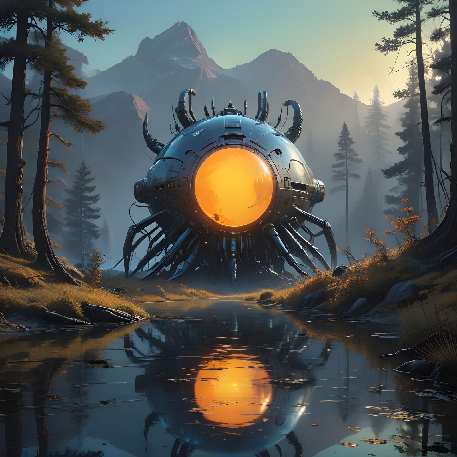 Surreal Exoplanet Landscape Under Dual Suns in the Galaxy Ce...