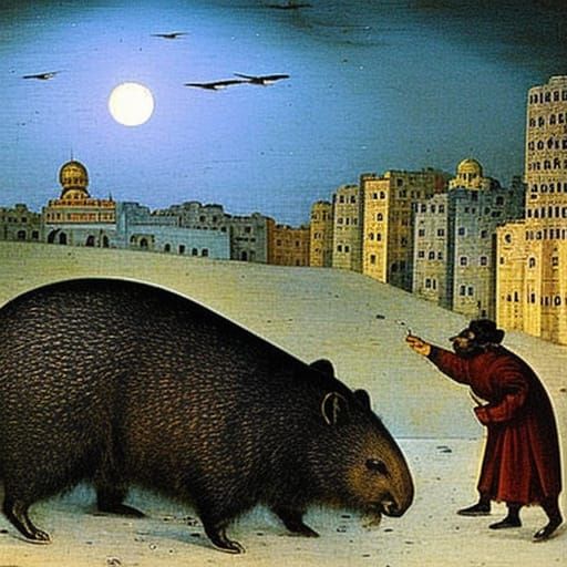 Wombat in Arbat Slums: Classical Persian Miniature