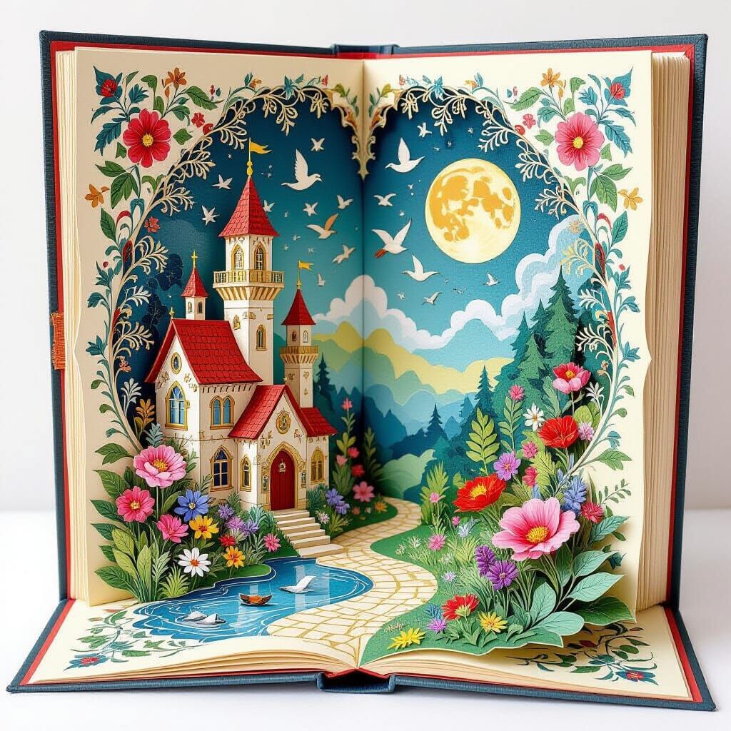 Majestic Pop-Up Book with Intricate Details