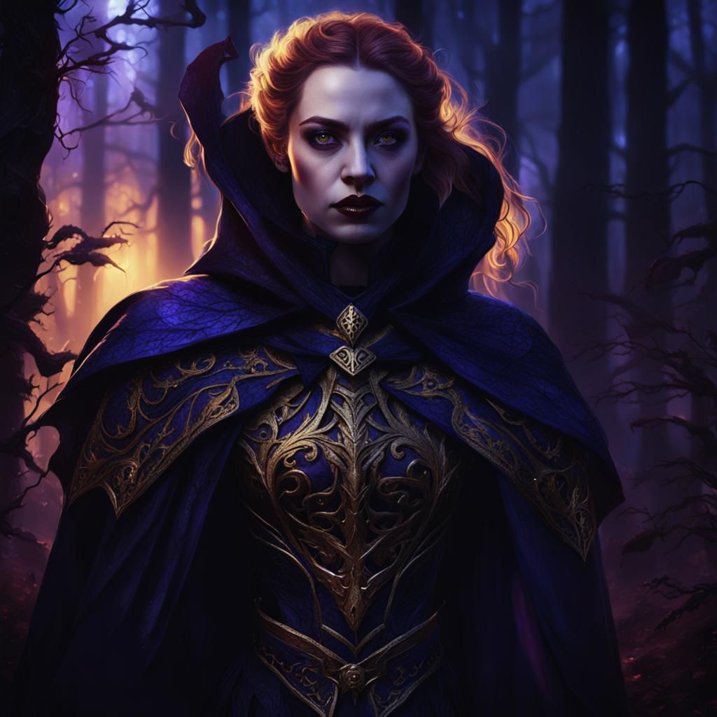 Vampire in Dark Forest: Fantasy Concept Art