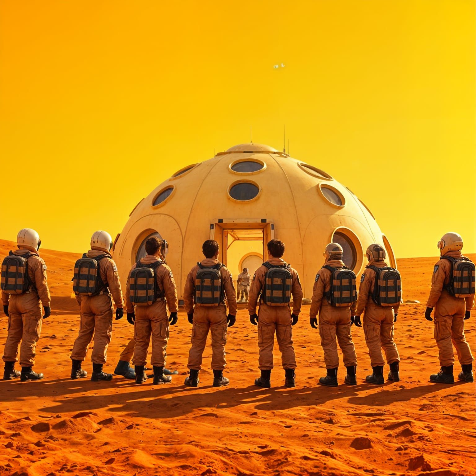 Teenage Astronauts on Mars in Cinematic Style