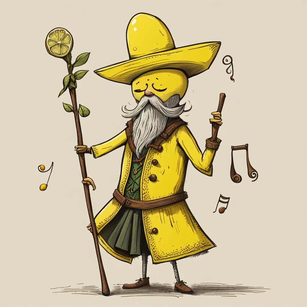 Lemon-Headed Stick Figure Bard