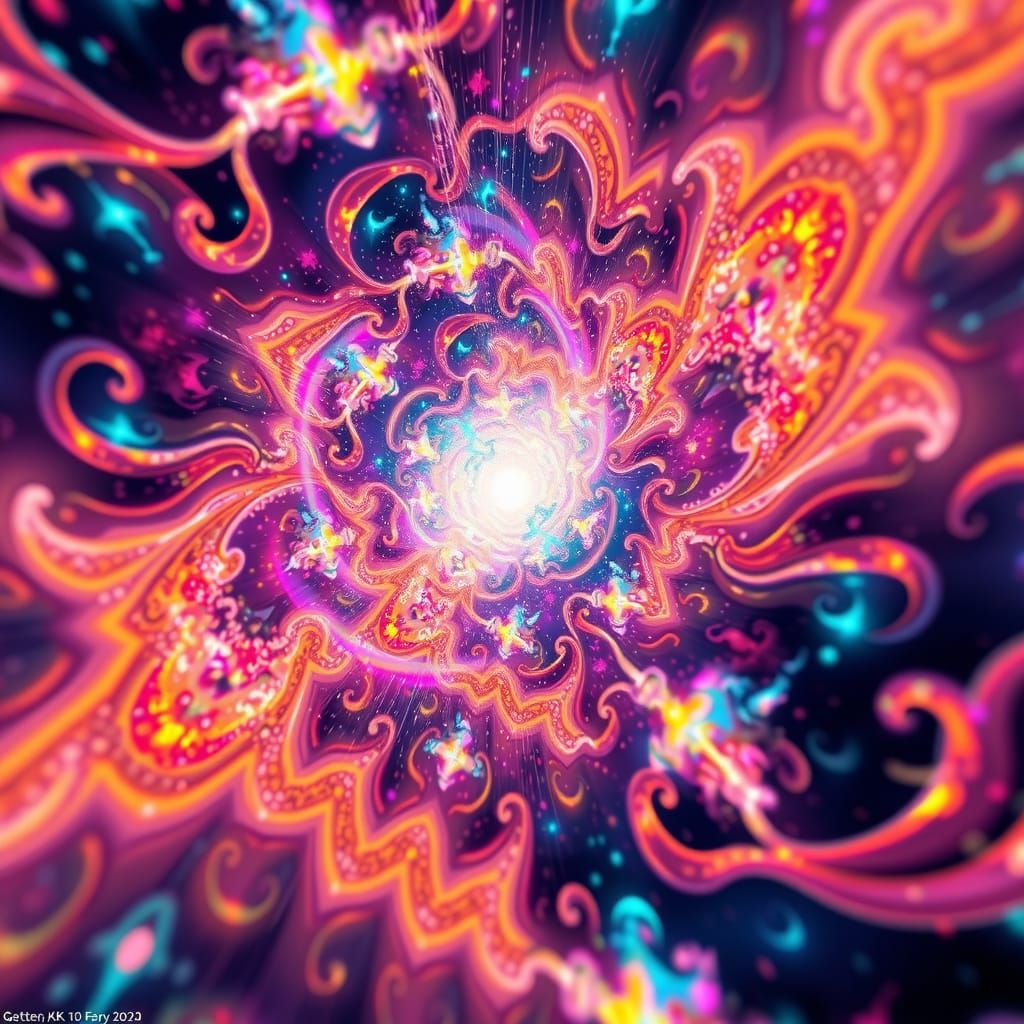Kaleidoscopic Cosmic Energy in Holographic Illustration