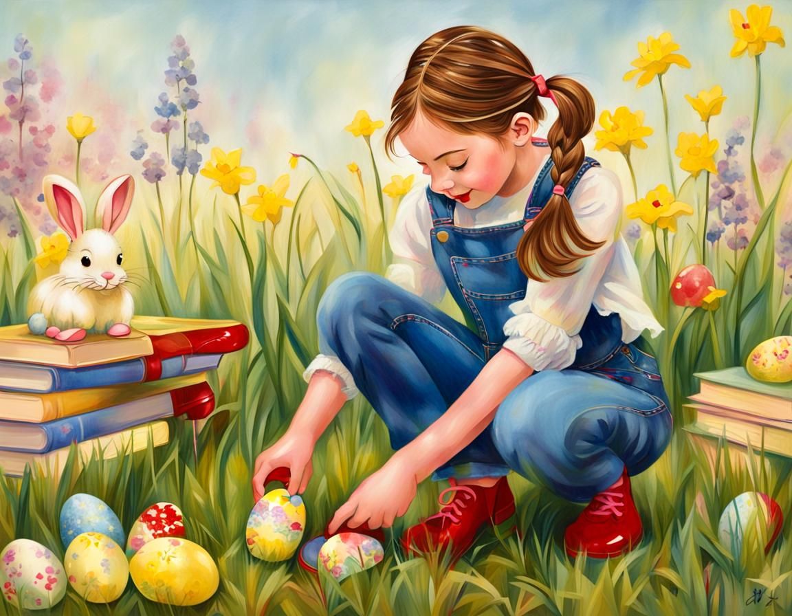 A little girl with brown hair in pigtails