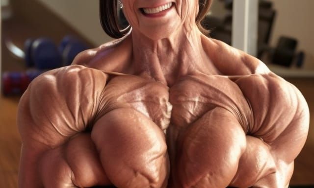 Extremely Muscular Bodybuilder Grandma