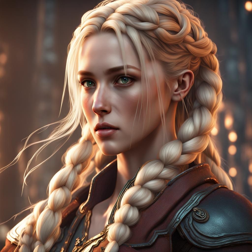 Fantasy Female Protagonist with Braided Hair