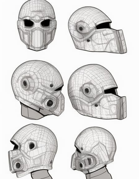 "Rust & Resilience: Post-Apocalyptic Helmet Concept Art Series". 06