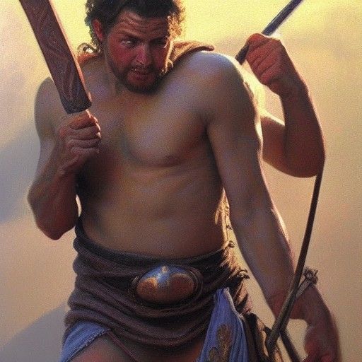 Heracles in Oil Painting Style