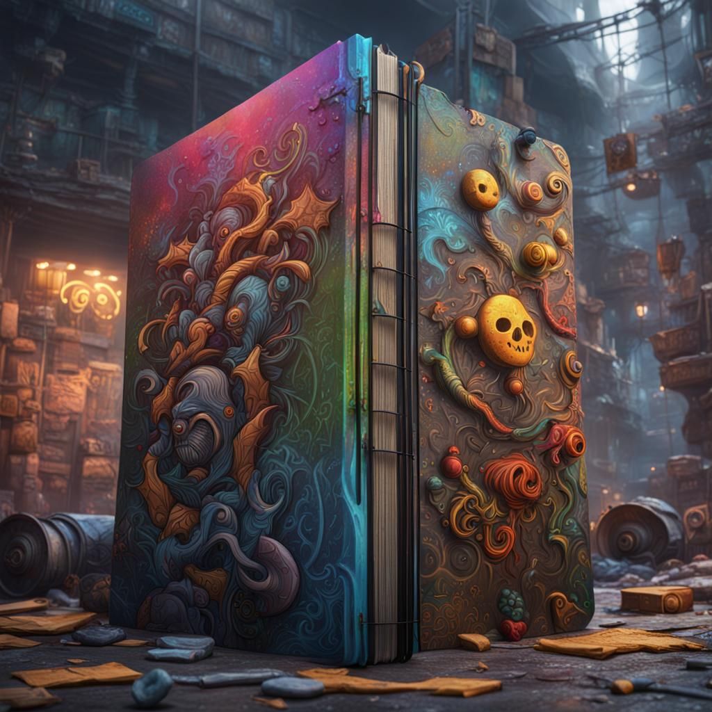 Graffiti Notebook Cover Art in Detailed Matte Painting