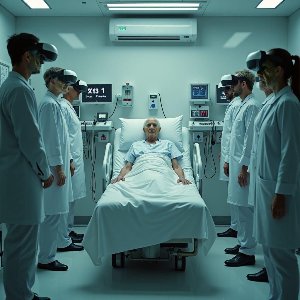 Elderly Patient Ignored: Cinematic Film Still