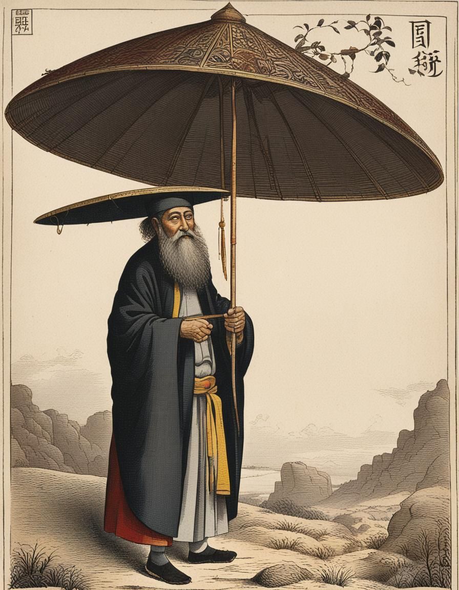 Elegant Geisha with Umbrella in Traditional Style